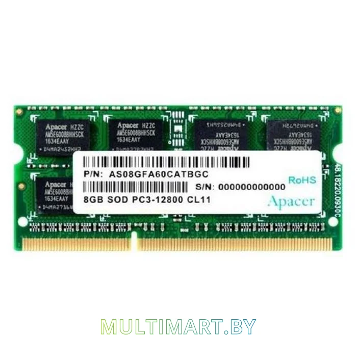 Оперативная память Apacer 8GB DDR3 SODIMM PC3-12800 (AS08GFA60CATBGC)